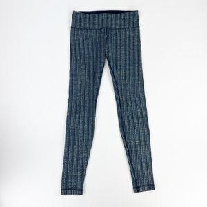 Lululemon Athletica Zig Zag Blue Green Athletic Yoga Leggings Tights Pants